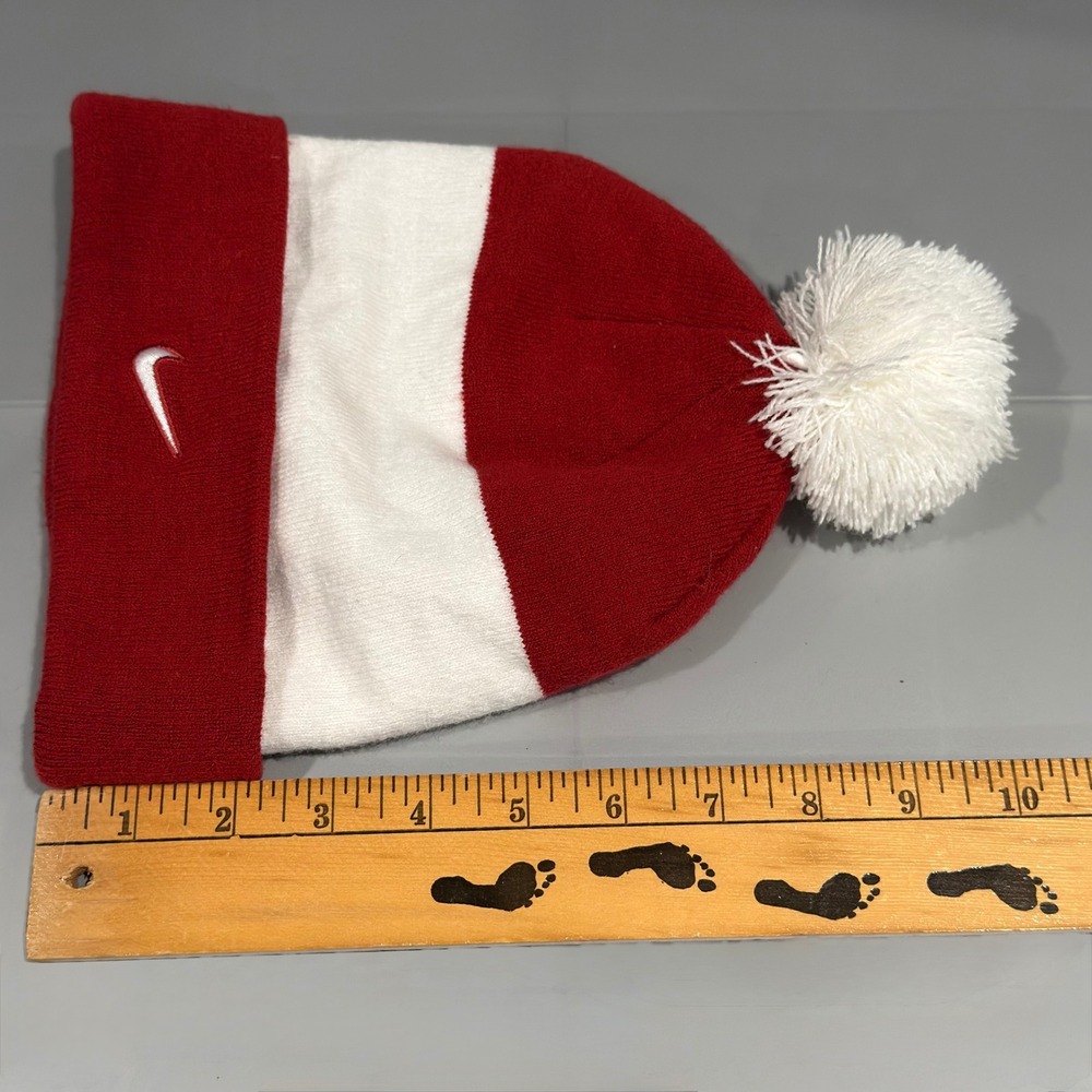 Nike Alabama Crimson Tide Beanie Hat Red White Pom Cuffed Knit 34918XAL1 FA17 - Picture 9 of 9